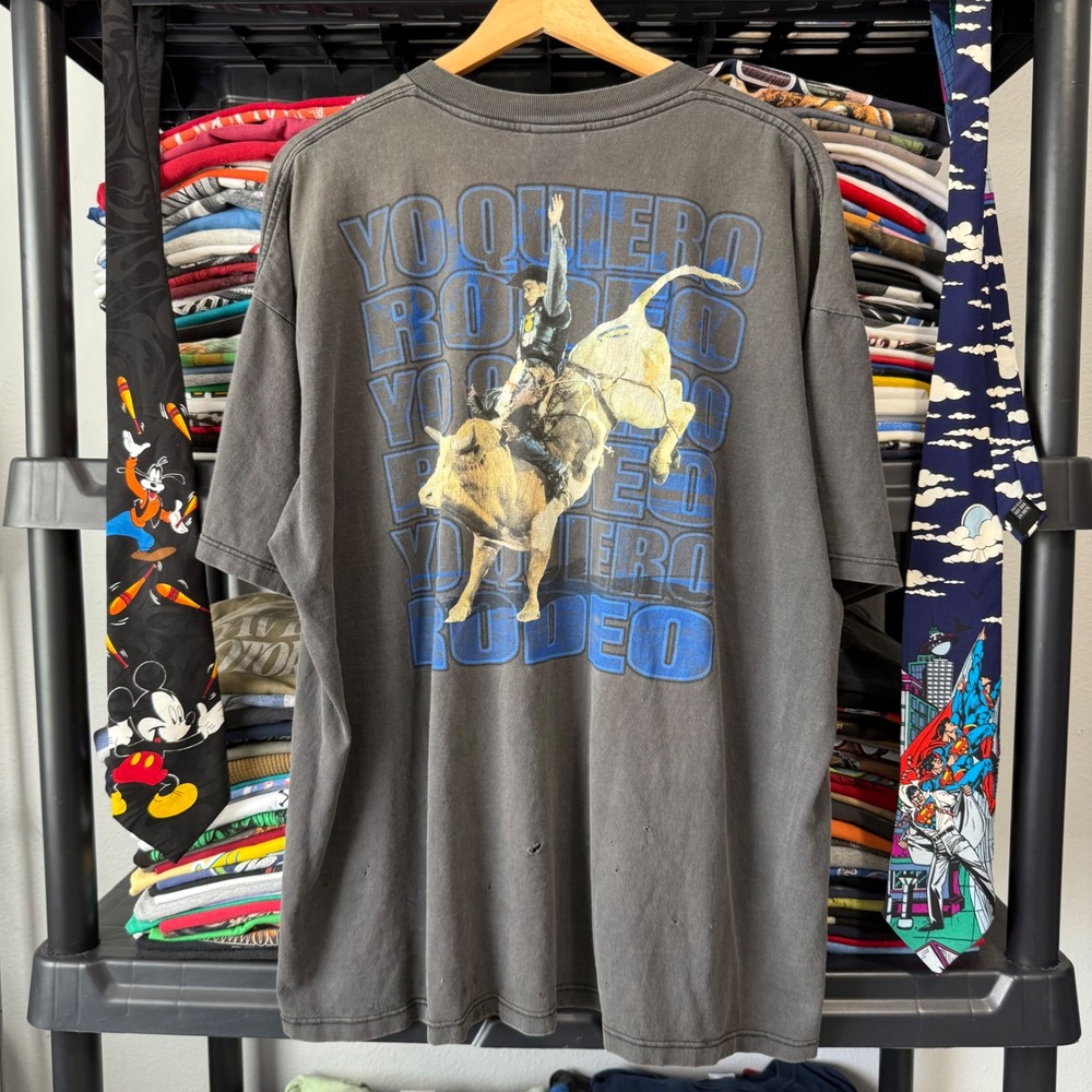 Vintage Gray Wrangler Yo Quiero Rodeo Graphic T-Shirt XXL Light Marks